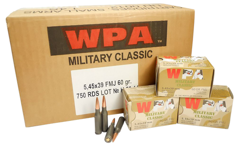 Wolf MC545BFMJ Military Classic 5.45x39mm Full Metal Jacket 60 GR 750 Rds - 750 Rounds