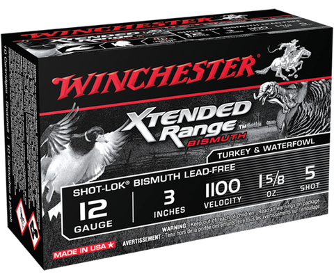 Winchester Ammo XRB1235 Xtended Range Bismuth 12 Gauge 3" 1-5/8 oz 5 Shot 10 Bx/ 10