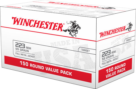 Winchester Ammo USA223L1 Best Value 223 Remington/5.56 NATO 55 GR Full Metal Jacket 150 Bx/ 4 Cs - 150 Rounds