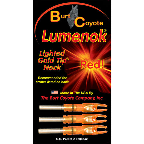 Lumenok Lighted Nock Red Gold Tip 3 pk.