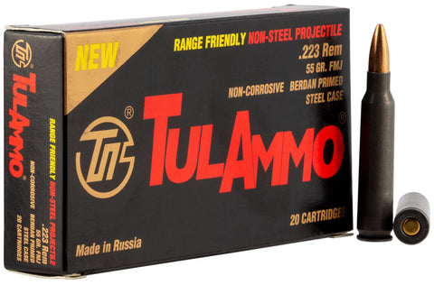 Tulammo TA223556 Centerfire Rifle 223 Remington/5.56 NATO 55 GR Full Metal Jacket 20 Bx/ 50 Cs