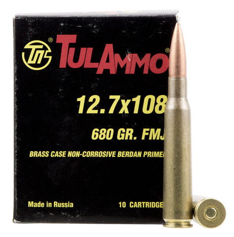 Tulammo TA127101 Centerfire Rifle 12.7x108mm 680 GR Full Metal Jacket 10 Bx/ 6 Cs
