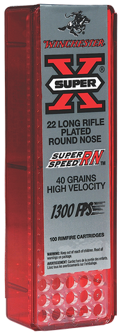 Winchester Ammo X22LRSS1 Super-X 22 Long Rifle 40 GR Round Nose 100 Bx/20 Cs - 100 Rounds
