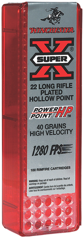 Winchester Ammo X22LRPP1 Super-X 22 Long Rifle 40 GR Power-Point 100 Bx/20 Cs - 100 Rounds