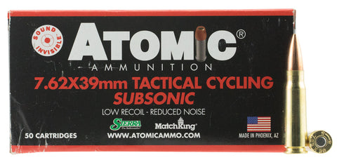 Atomic 00474 Tactical Cycling Subsonic 7.62x39mm 220 GR Hollow Point Boat Tail 50 Bx/ 10 Cs