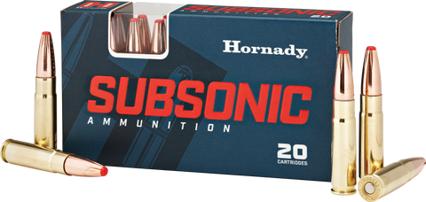 Hornady 80877 Subsonic 300 AAC Blackout/Whisper (7.62x35mm) 190 GR Sub-X 20 Bx/ 10 Cs