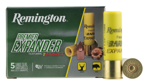 Remington Ammunition PRX20 Premier 20 Gauge 2.75" 250 GR Sabot Slug Shot 5 Bx/ 20 Cs