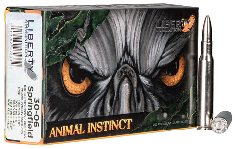 Liberty Ammunition LAHAC3006042 Animal Instinct  30-06 Springfield 100 gr Copper Hollow Point 20 Bx/ 10 Cs