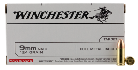 Winchester Ammo Q4318 Best Value 9mm NATO 124 GR Full Metal Jacket 50 Bx/ 10 Cs