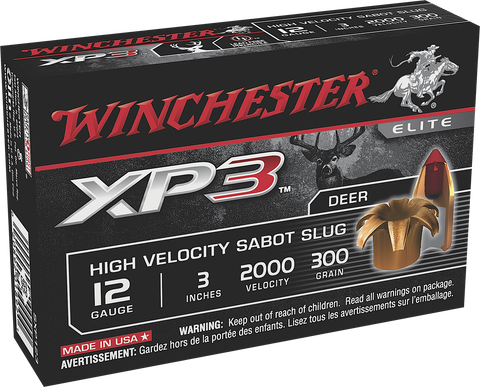 Winchester Ammo SXP123 Supreme Elite XP3 12 Gauge 3" 300 GR Slug Shot 5 Bx/20 Cs