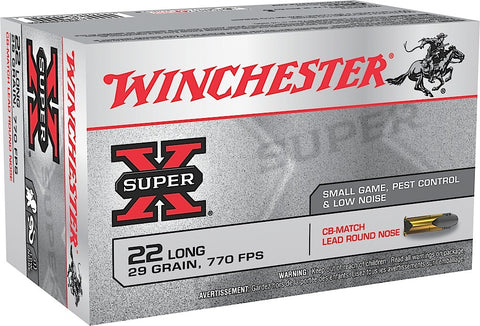 Winchester Ammo X22LRCBMA Super-X 22 Long Rifle 29 GR Lead Round Nose 50 Bx/ 60 Cs