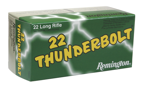 Remington Ammunition TB22B Thunderbolt 22 LR Round Nose 40 GR 500Box/10Case - 500 Rounds