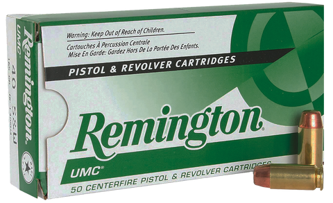 Remington Ammunition L40SW4 UMC 40 Smith & Wesson (S&W) 165 GR Metal Case (FMJ) 50 Bx/ 10 Cs