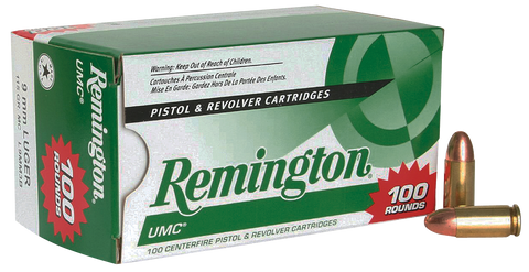 Remington Ammunition L9MM3B UMC 9mm Metal Case 115 GR 100Box/6Case - 100 Rounds