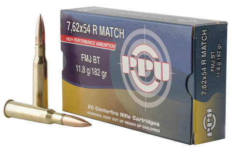 PPU PPM7 Match 7.62x54mmR 182 GR Full Metal Jacket 20 Bx/ 10 Cs