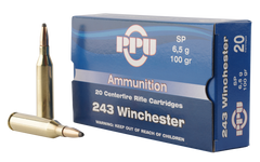 PPU PP2432 Standard Rifle 243 Winchester 100 GR Soft Point 20 Bx/ 10 Cs