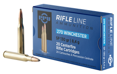 PPU PP2701 Standard Rifle 270 Winchester 130 GR Soft Point 20 Bx/ 10 Cs