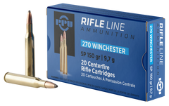 PPU PP2702 Standard Rifle 270 Winchester 150 GR Soft Point 20 Bx/ 10 Cs