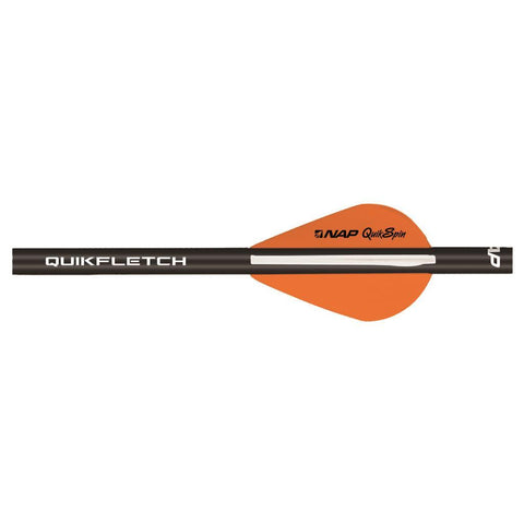 NAP Quikfletch w/Quikspin Vane Black Tube White/Orange 6 pk.