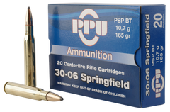 PPU PP30062 Standard Rifle 30-06 Springfield 165 GR Pointed Soft Point 20 Bx/ 10 Cs