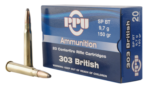 PPU PP303S1 Standard Rifle 303 British 150 GR Soft Point 20 Bx/ 10 Cs