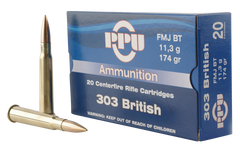 PPU PP303F Standard Rifle 303 British 174 GR Full Metal Jacket 20 Bx/ 10 Cs