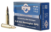 PPU PP68F Standard Rifle 6.8mm Remington SPC 115 GR Full Metal Jacket Boat Tail 20 Bx/ 50 Cs