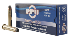 PPU PP30302 Standard Rifle 45-70 Government 405 GR Semi Jacketed Flat Point 10 Bx/ 20 Cs