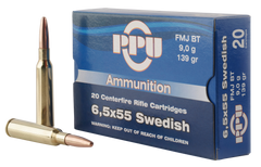 PPU PP30062 Metric Rifle 6.5x55 Swedish 139 GR Full Metal Jacket 20 Bx/ 10 Cs