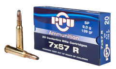 PPU PP303S1 Metric Rifle 7x57R 139 GR Soft Point 20 Bx/ 10 Cs
