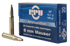 PPU PP8S Metric Rifle 8mm Mauser 196 GR Soft Point 20 Bx/ 10 Cs