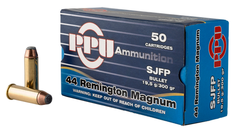 PPU PPH44MF Handgun 44 Remington Magnum 300 GR Semi-Jacketed Flat Point 50 Bx/ 10 Cs