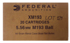 Federal XM193BK XM 5.56 NATO FMJ Boat Tail 55 GR 1000Box - 1000 Rounds - Federal - View 1