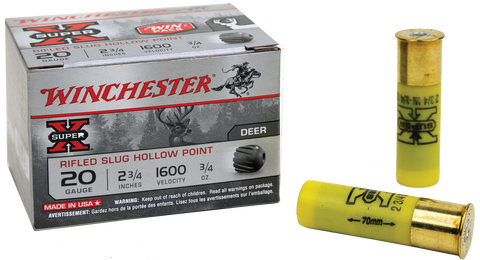Winchester Ammo X20RSM5VP Super-X 20 Gauge 2.75" 3/4 oz Slug Shot 15 Bx/ 10 Cs