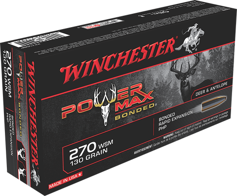 Winchester Ammo X270SBP Super-X 270 Winchester Short Magnum 130 GR Power Max Bonded 20 Bx/ 10 Cs