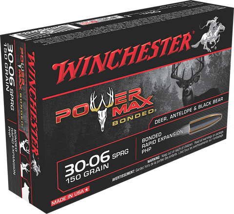 Winchester Ammo X30061BP Super-X 30-06 Springfield 150 GR Power Max Bonded 20 Bx/ 10 Cs