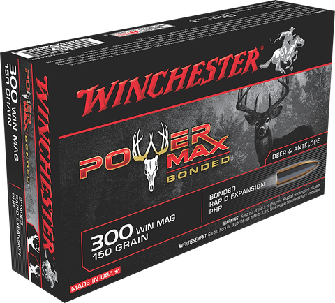 Winchester Ammo X30WM1BP Super-X 300 Winchester Magnum 150 GR Power Max Bonded 20 Bx/ 10 Cs