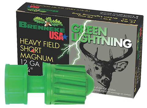 Brenneke SL122HFSGL Green Lightning 12 Ga 2.75" 1-1/4oz Slug 5Bx/40Cs