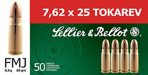 Sellier & Bellot SB762TOK Rifle Training 7.6mmX25mm Tokarev FMJ 85 GR 50Box/30Ca