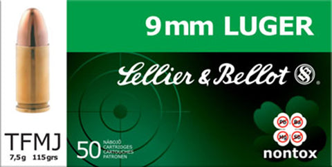 Sellier & Bellot SB9NT Handgun 9mm 115 GR FMJ 50 Bx/ 20 Cs