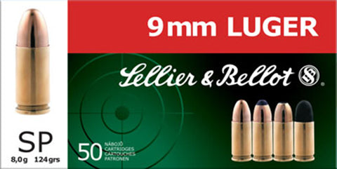 Sellier & Bellot SB9S 9mm Soft Point 124 GR 50Box/20Case