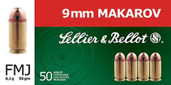 Sellier & Bellot SB9MAK 9x18 Makarov 95 GR Full Metal Jacket 50 Bx/ 20 Cs