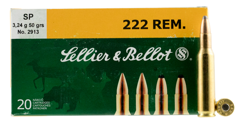 Sellier & Bellot SB222A Rifle 222 Remington 50 GR Soft Point 20 Bx/ 60 Cs