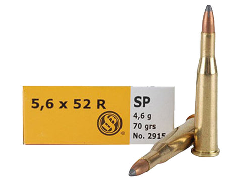Sellier & Bellot SB5652RA Rifle 5.6mmX52R 70 GR Soft Point 20 Bx/ 25 Cs