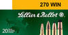 Sellier & Bellot SB270A Rifle 270 Winchester 150 GR Soft Point 20 Bx/ 20 Cs