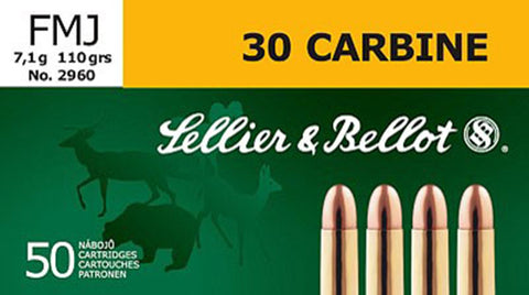 Sellier & Bellot SB30A Rifle Training 30 Carbine 110 GR FMJ 50 Bx/ 20 Cs