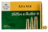 Sellier  Bellot SB9372RA Rifle 9.3mmX72R 193 GR Soft Point 20 Bx/ 20 Cs