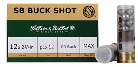 Sellier & Bellot SB12BSE Shotgun 12 Ga 2.75" Lead 12 Pellets 00 Buck 10 Bx/ 25 Cs