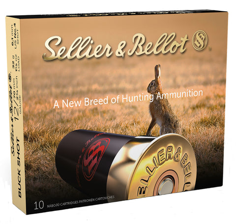 Sellier & Bellot SB12BSH Shotgun 12 Gauge 2.75" 21 Pellets 4 Buck Shot 10 Rounds