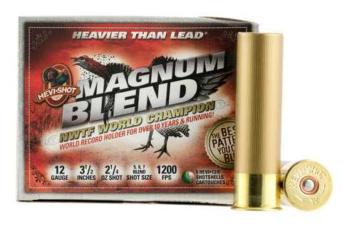 Hevishot 41205 Magnum Blend 12 Gauge 3.5" 2-1/4 oz 5-7 Shot 5Bx/10Cs